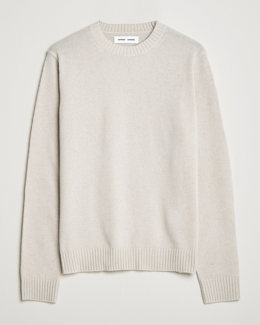 Mies | Puserot | Samsøe Samsøe | Samsøe & Samsøe Syllie Wool Crew Neck Oatmeal