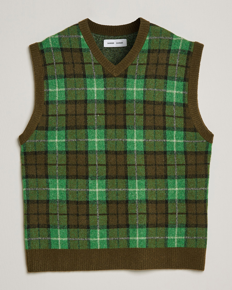 Mies | Puserot | Samsøe Samsøe | Samsøe & Samsøe James Fine Merino Knitted Vest Medium Green