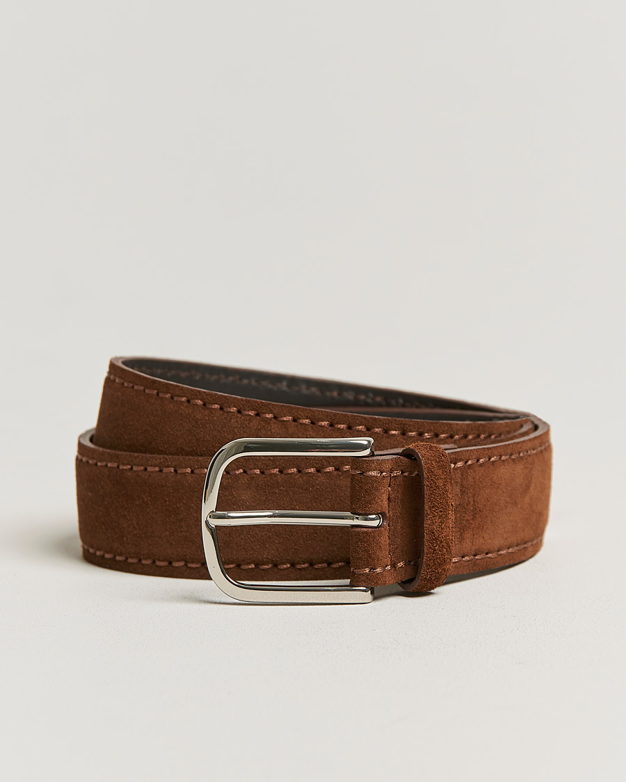 Mies | Orciani Suede Belt 3,5 cm Cognac | Orciani | Suede Belt 3,5 cm Cognac