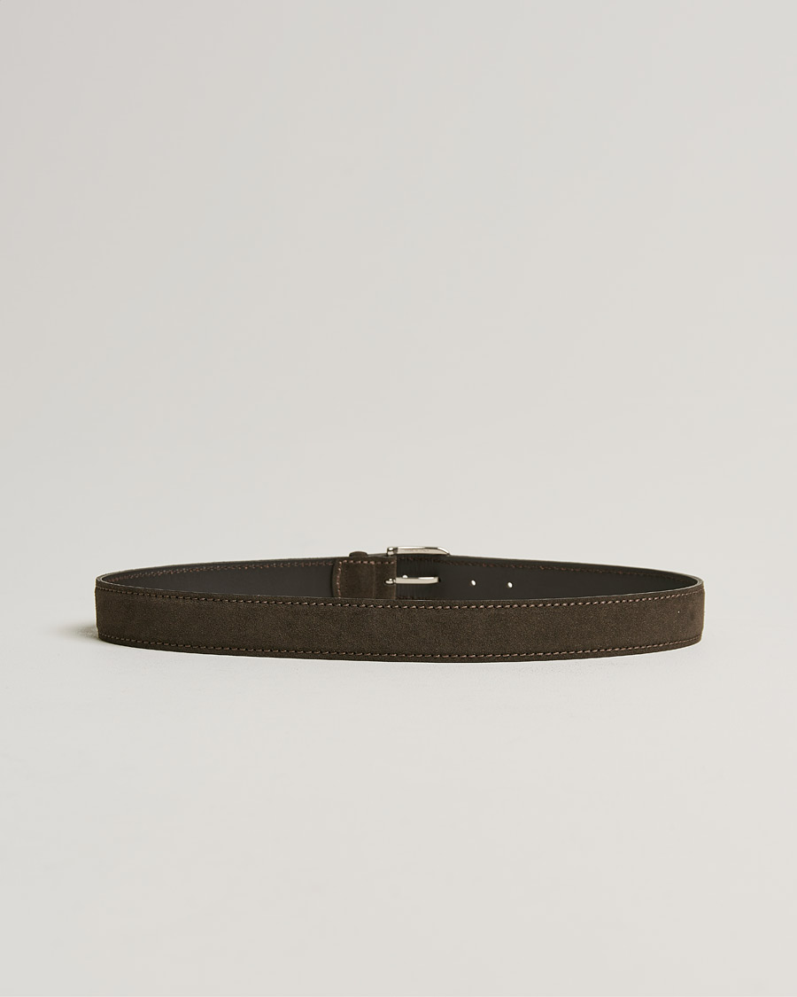 Mies | Orciani Suede Belt 3,5 cm Dark Brown | Orciani | Suede Belt 3,5 cm Dark Brown