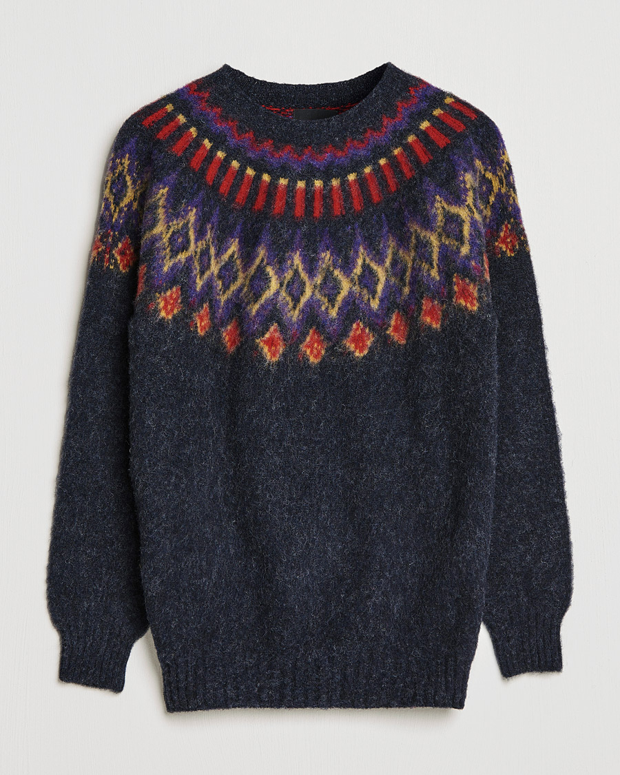 Miehet |  | Howlin' | Brushed Wool Fair Isle Crew Sweater Charcoal