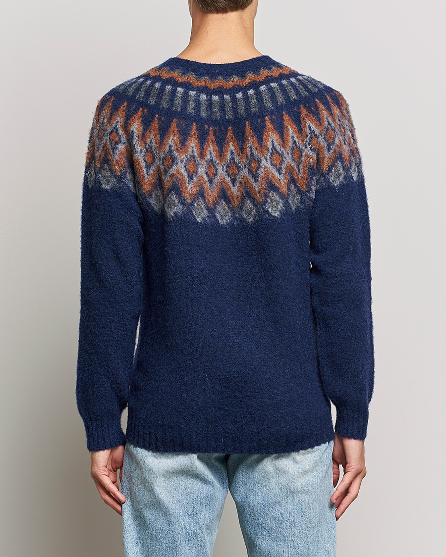 Mies | Puserot | Howlin' | Brushed Wool Fair Isle Crew Sweater Magic Blue