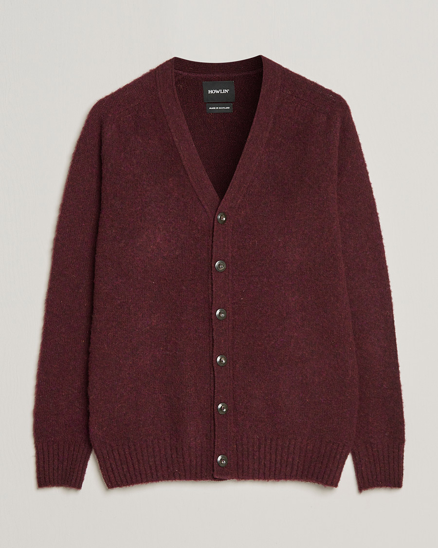 Mies | Puserot | Howlin' | Brushed Wool Cardigan Bordeaux