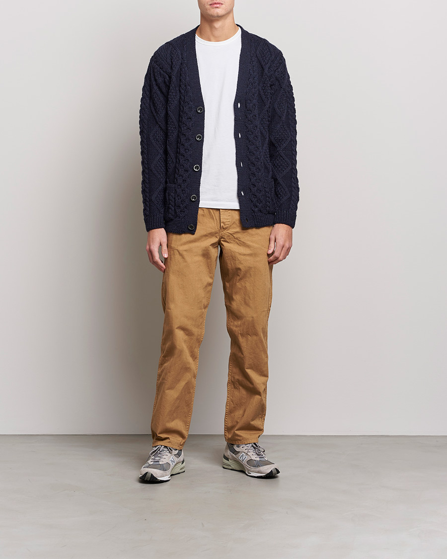 Mies | Puserot | Howlin' | Cable Knitted Wool Cardigan Navy