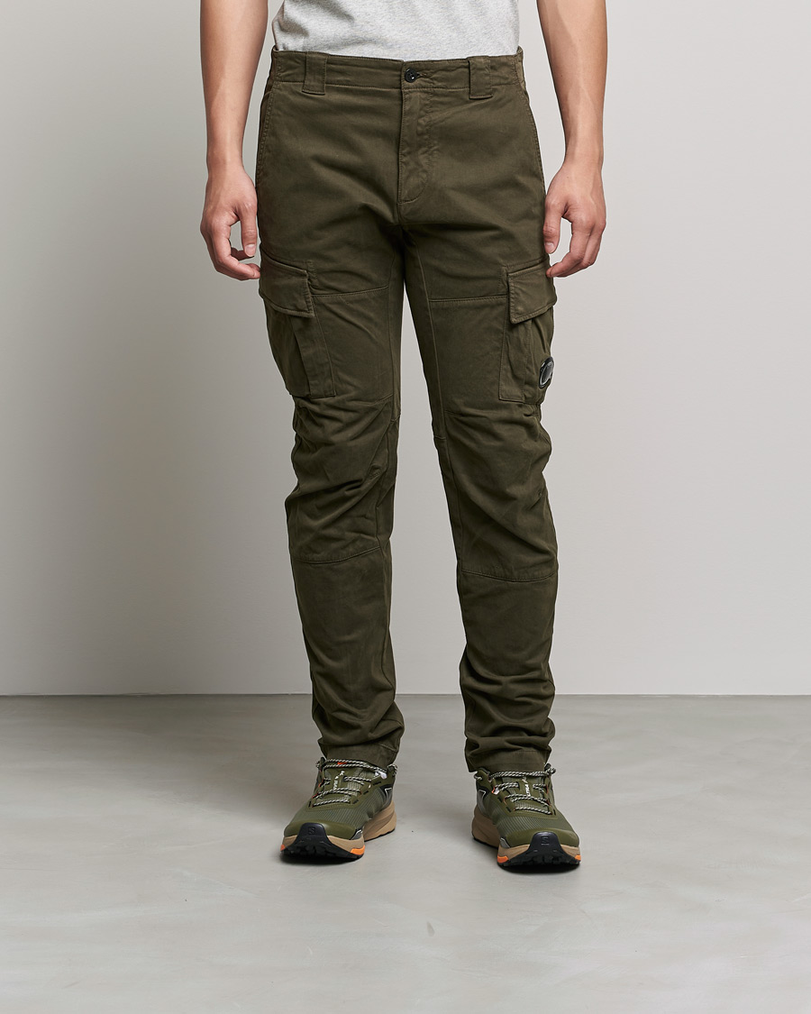 Mies | Housut | C.P. Company | Stretch Satin Lens Cargo Pants Olive