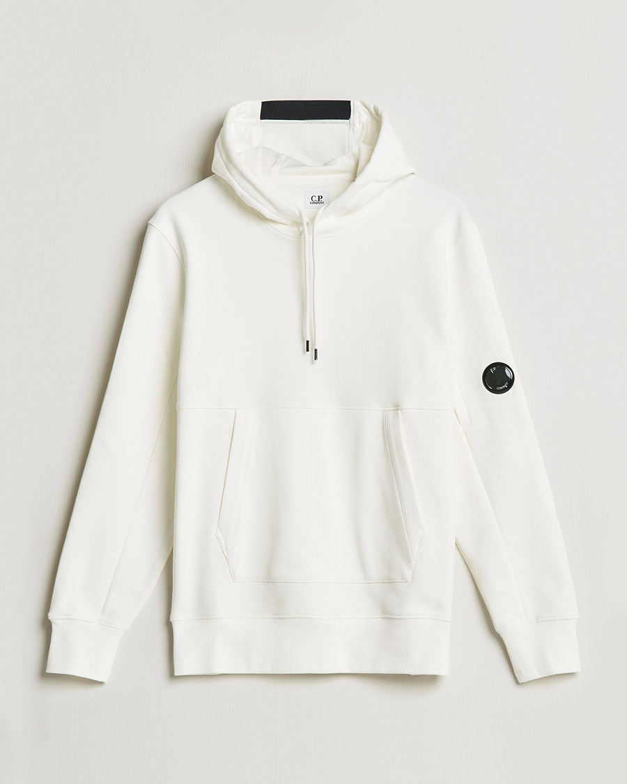 Mies | Puserot | C.P. Company | Diagonal Raised Fleece Hooded Lens Sweatshirt White