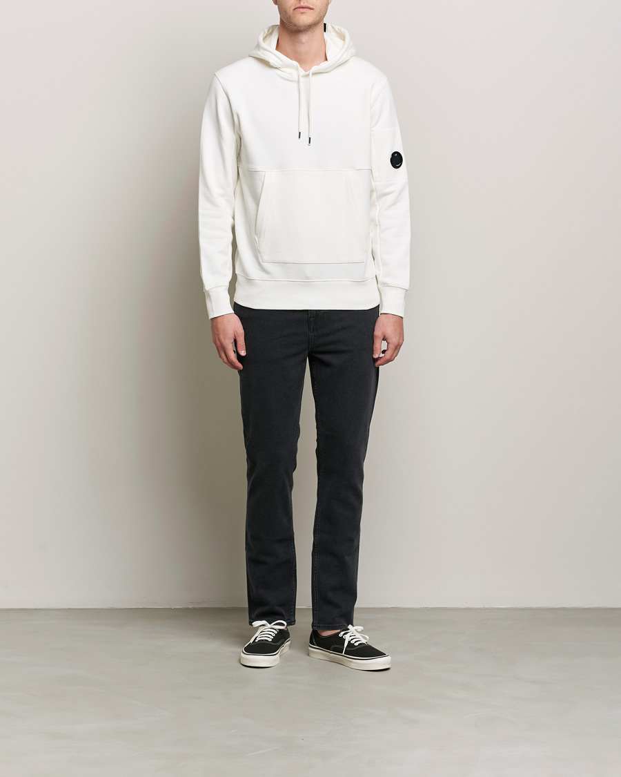 Mies | Puserot | C.P. Company | Diagonal Raised Fleece Hooded Lens Sweatshirt White