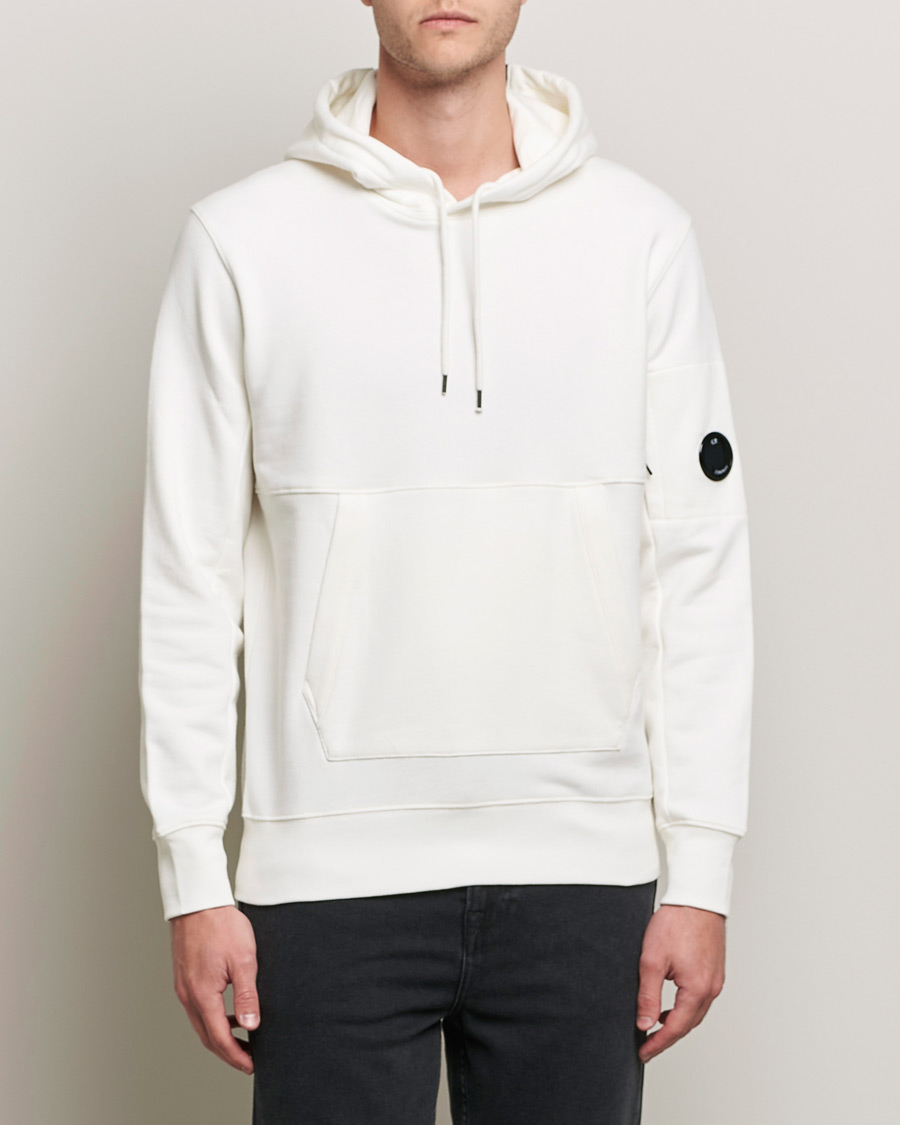 Mies | Puserot | C.P. Company | Diagonal Raised Fleece Hooded Lens Sweatshirt White