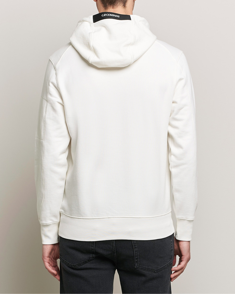 Mies | Puserot | C.P. Company | Diagonal Raised Fleece Hooded Lens Sweatshirt White