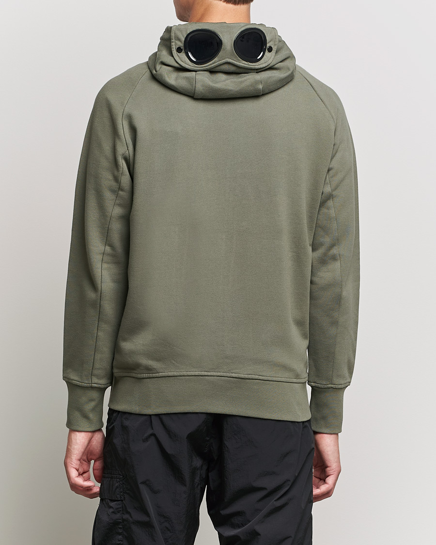 Mies | Puserot | C.P. Company | Diagonal Raised Fleece Full Zip Goggle Hoodie Green