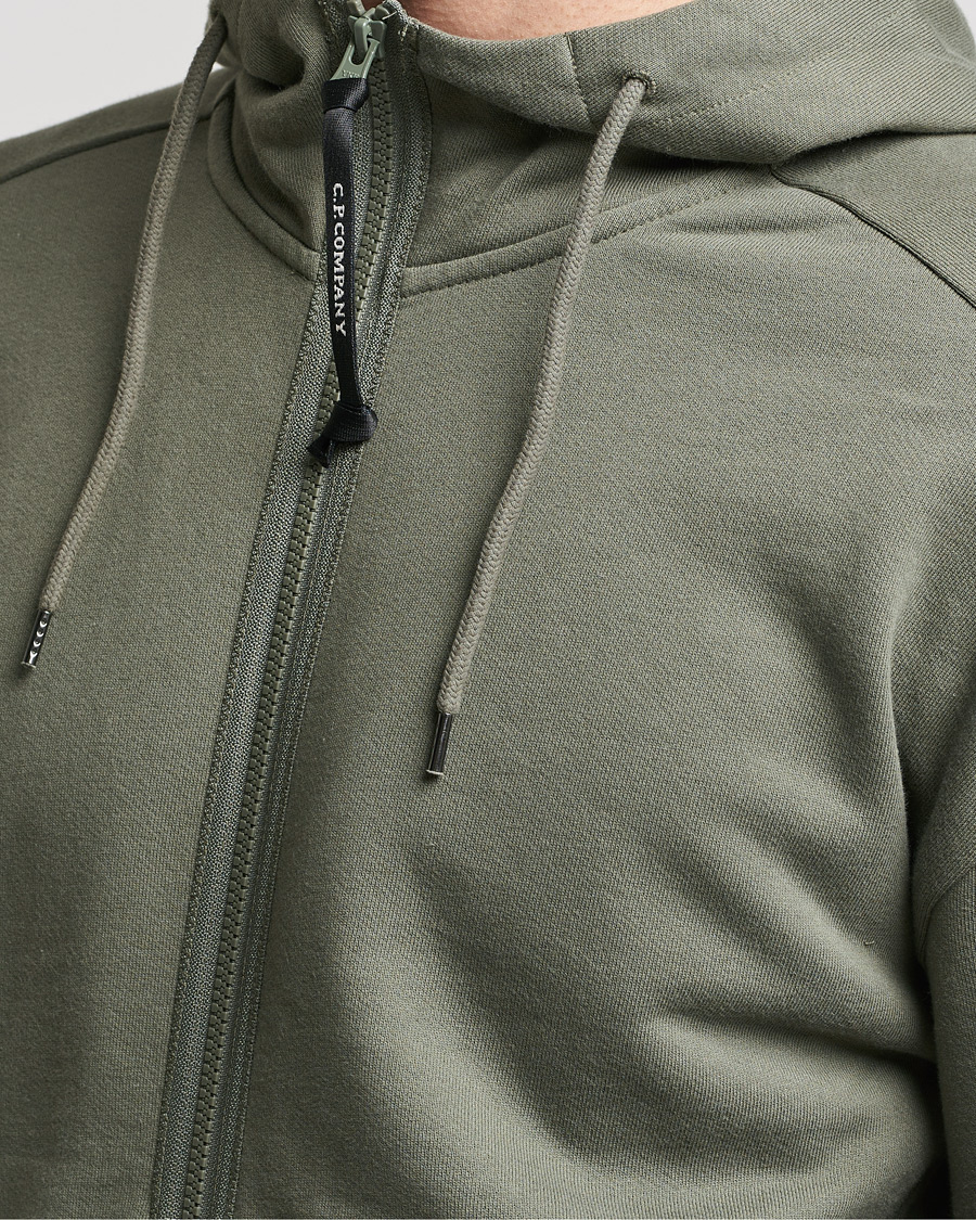 Mies | Puserot | C.P. Company | Diagonal Raised Fleece Full Zip Goggle Hoodie Green