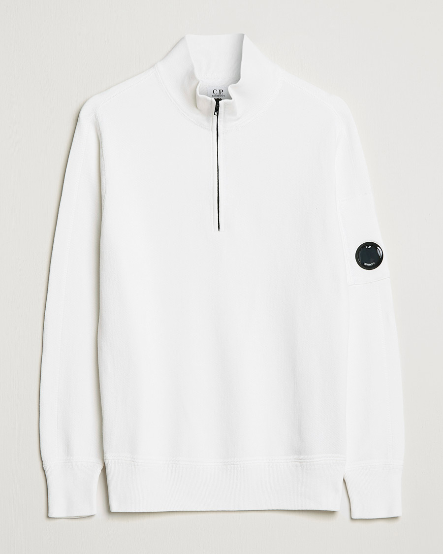 Mies | Puserot | C.P. Company | Knitted Cotton Lens Half Zip White