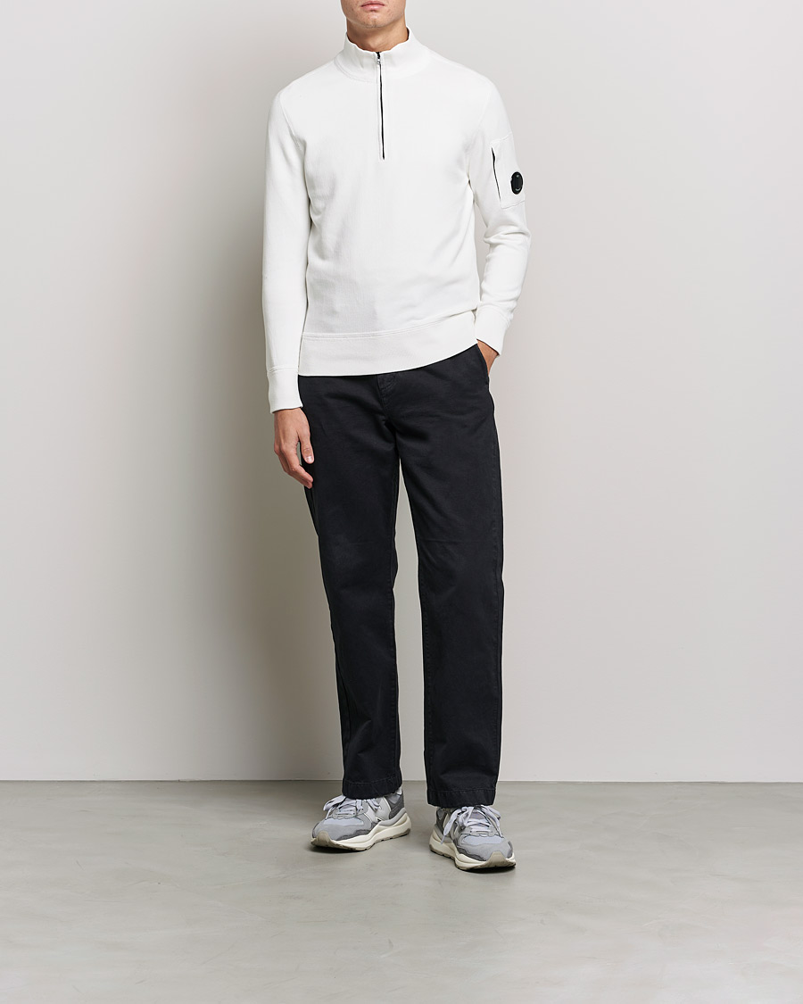 Mies | C.P. Company | C.P. Company | Knitted Cotton Lens Half Zip White