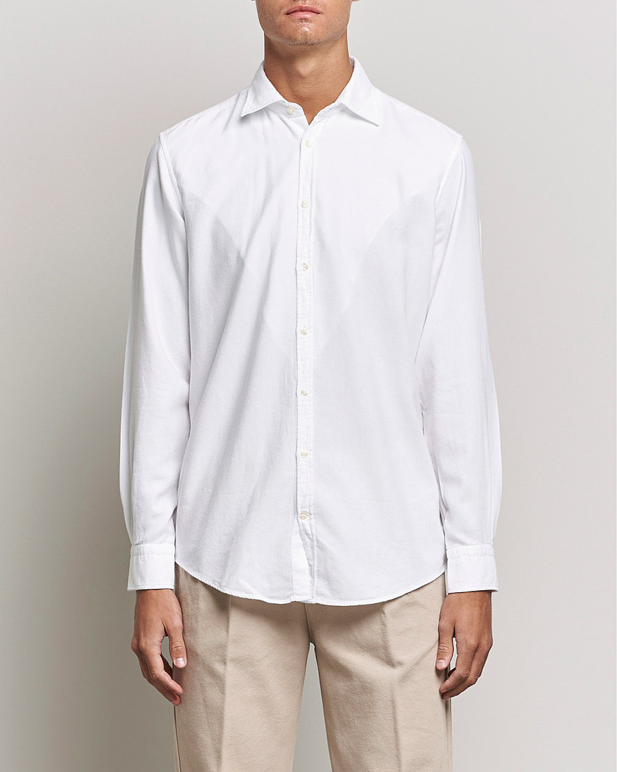 Mies | Kauluspaidat | Massimo Alba | Genova Soft Flannel Shirt White