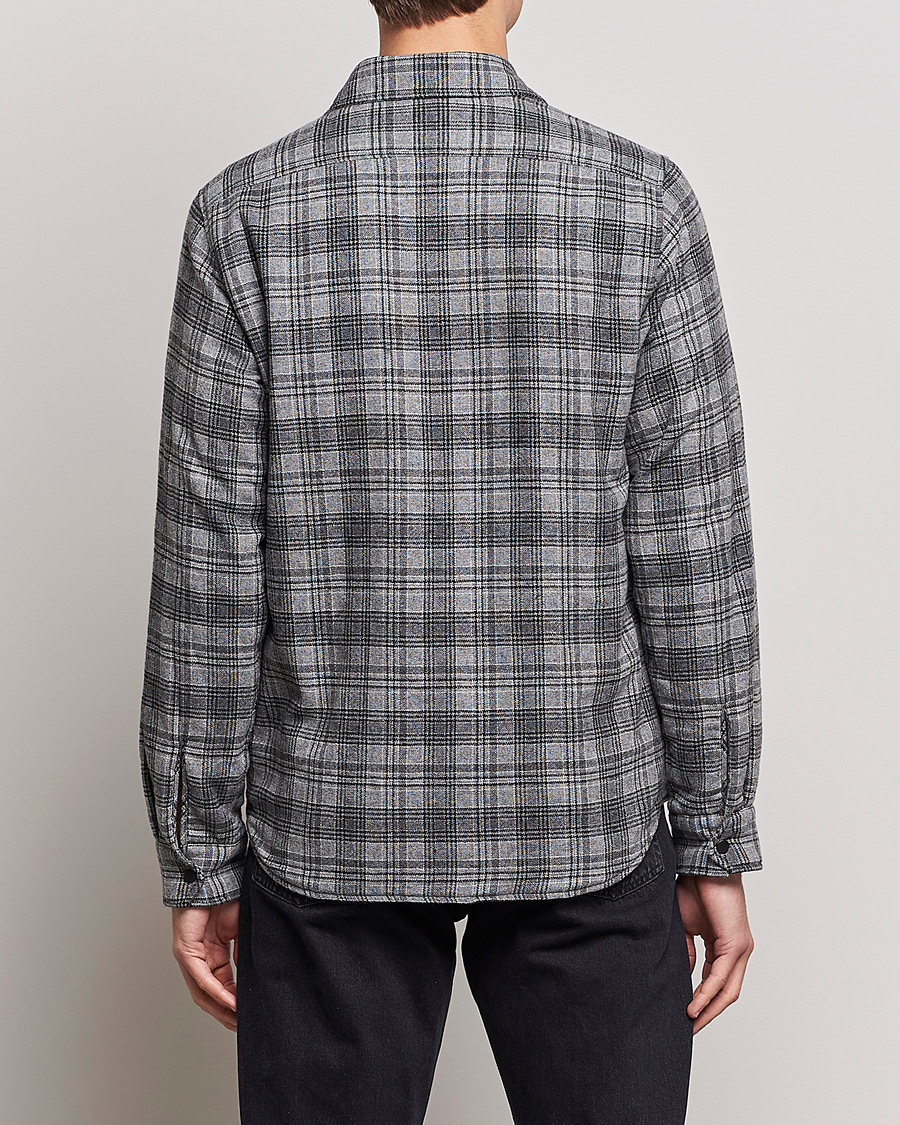 Mies | Takit | Aspesi | Padded Wool Overshirt Grey Check
