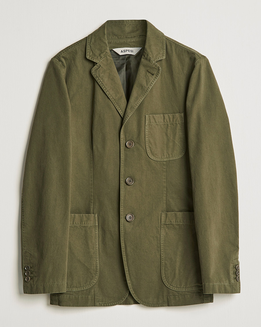 Miehet | Pikkutakki | Aspesi | Murakami Cotton Blazer Military Green