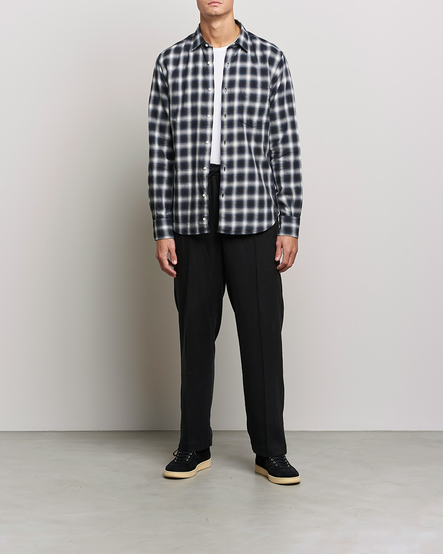 Mies | Kauluspaidat | Aspesi | Checked Flannel Shirt Blue/Grey