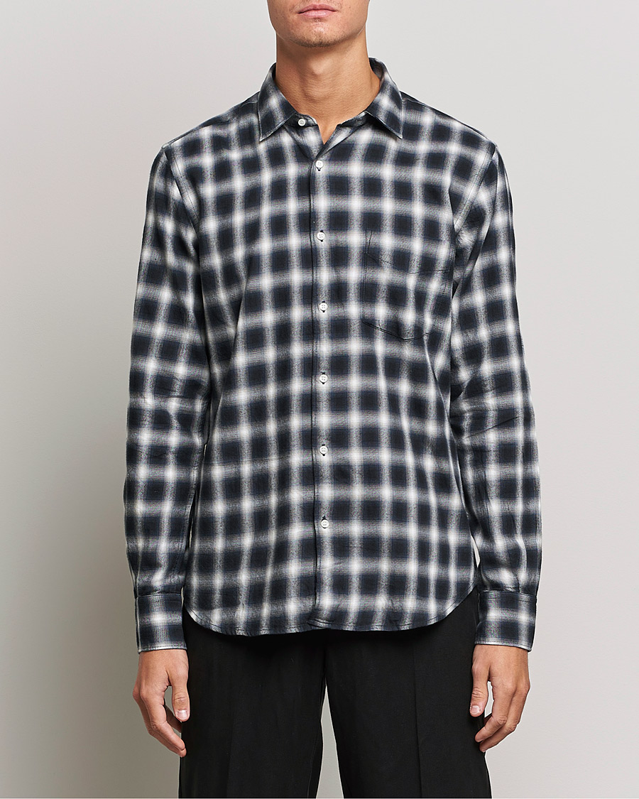 Mies |  | Aspesi | Checked Flannel Shirt Blue/Grey