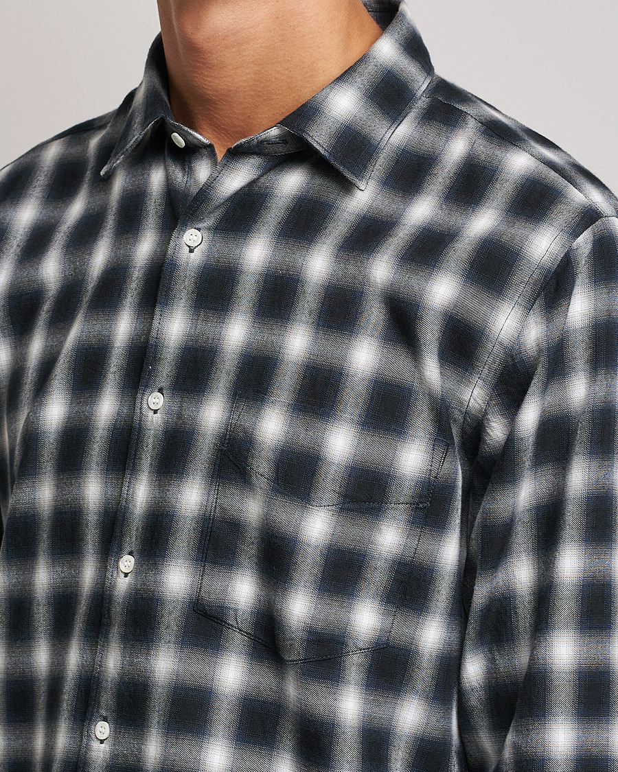 Mies | Kauluspaidat | Aspesi | Checked Flannel Shirt Blue/Grey