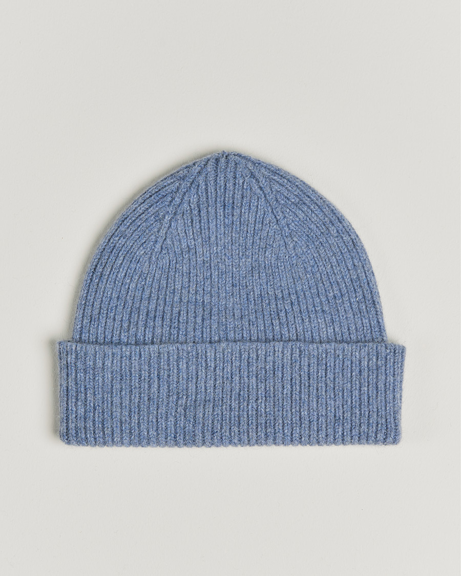Mies | Pipot | Le Bonnet | Lambswool/Caregora Beanie Washed Denim