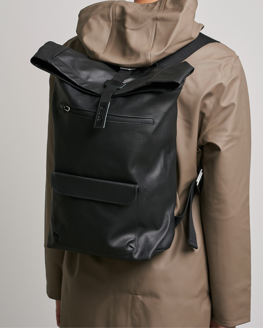 Mies |  | Brooks England | Rivington Cotton Canvas 18L Rolltop Backpack Black