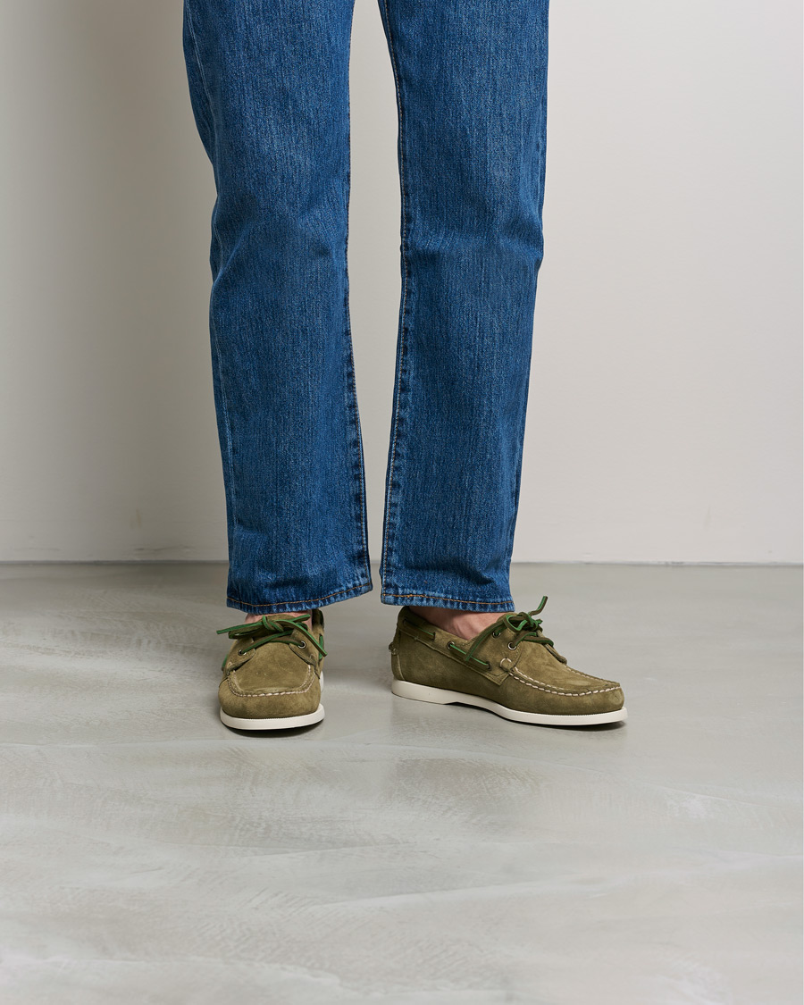 Mies | Sebago Docksides Suede Boat Shoe Green Military | Sebago | Docksides Suede Boat Shoe Green Military