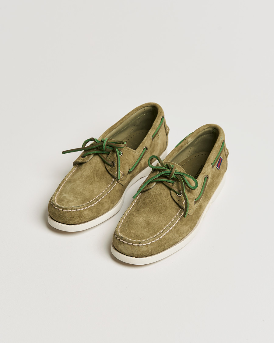 Mies | Sebago Docksides Suede Boat Shoe Green Military | Sebago | Docksides Suede Boat Shoe Green Military