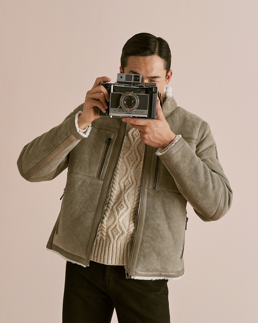 Mies | Takit | Belstaff | Tundra Shearling Leather Jacket Dark Sand