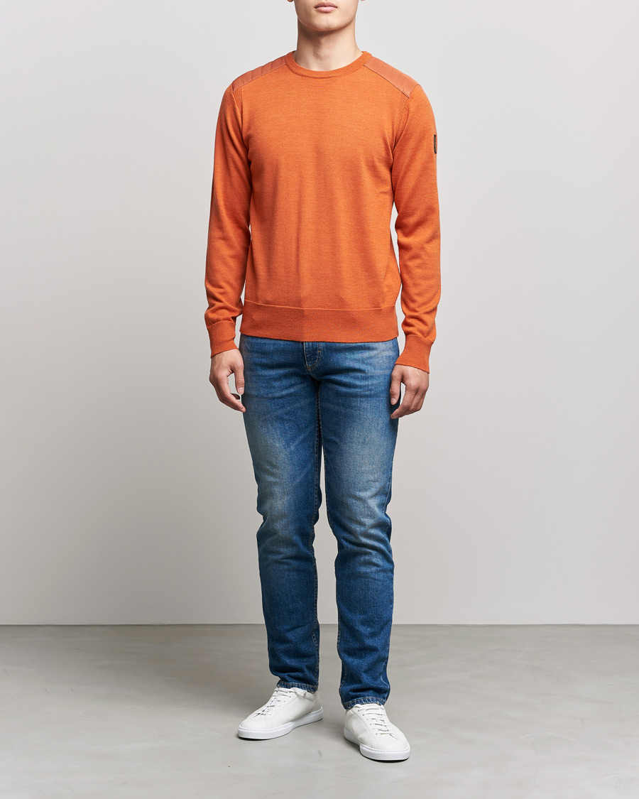 Mies | Puserot | Belstaff | Kerrigan Crew Neck Merino Sweatshirt Amber