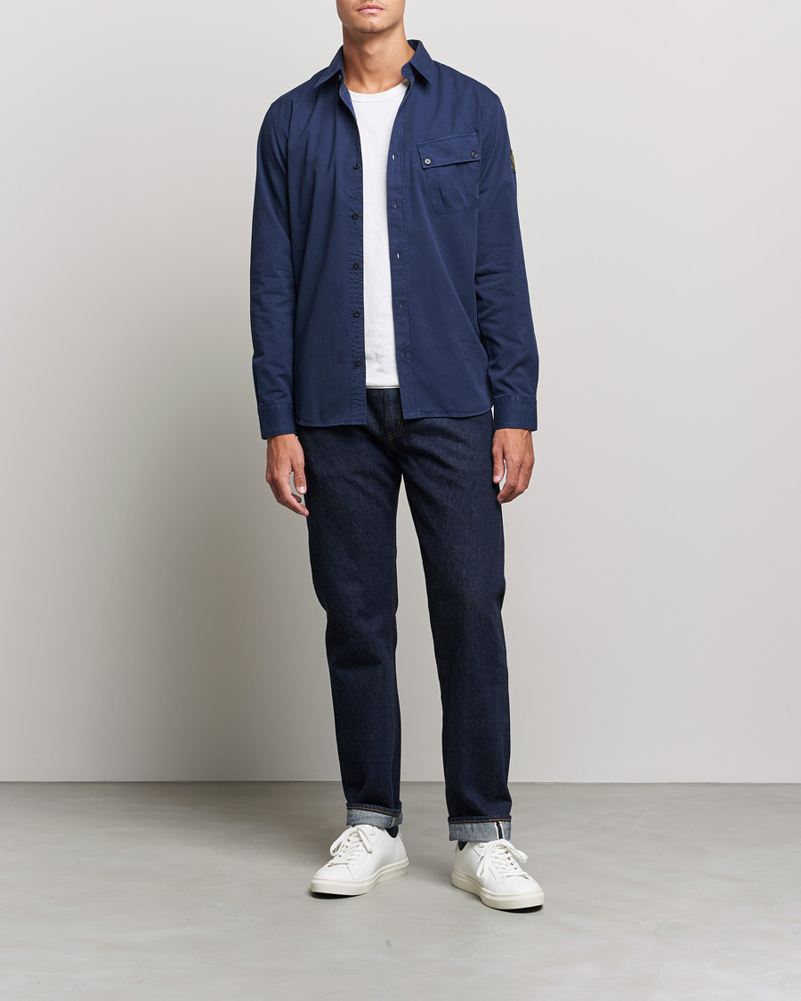 Mies | Kauluspaidat | Belstaff | Pitch Cotton Pocket Shirt Deep Navy