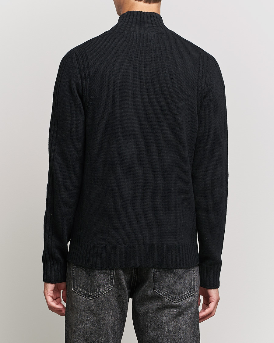 Mies | Puserot | Belstaff | Watch Full Zip Wool Cardigan Black