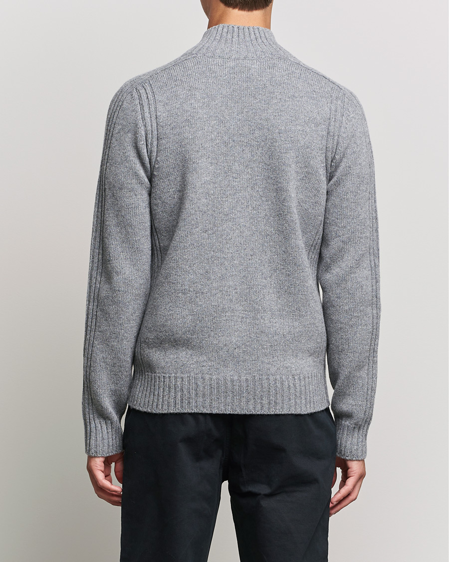 Mies | Puserot | Belstaff | Watch Full Zip Wool Cardigan Pale Grey Melange