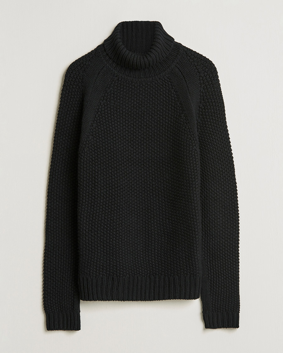 Mies | Puserot | Belstaff | Manor Wool Rollneck Black