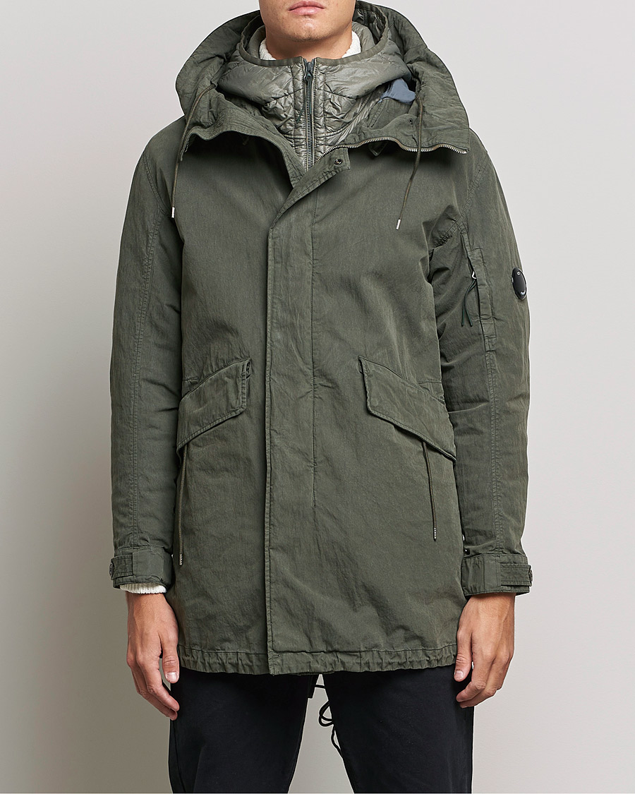 Mies | Takit | C.P. Company | 50 Fili Garment Dyed Cotton/Nylon 2 in 1 Parka Green