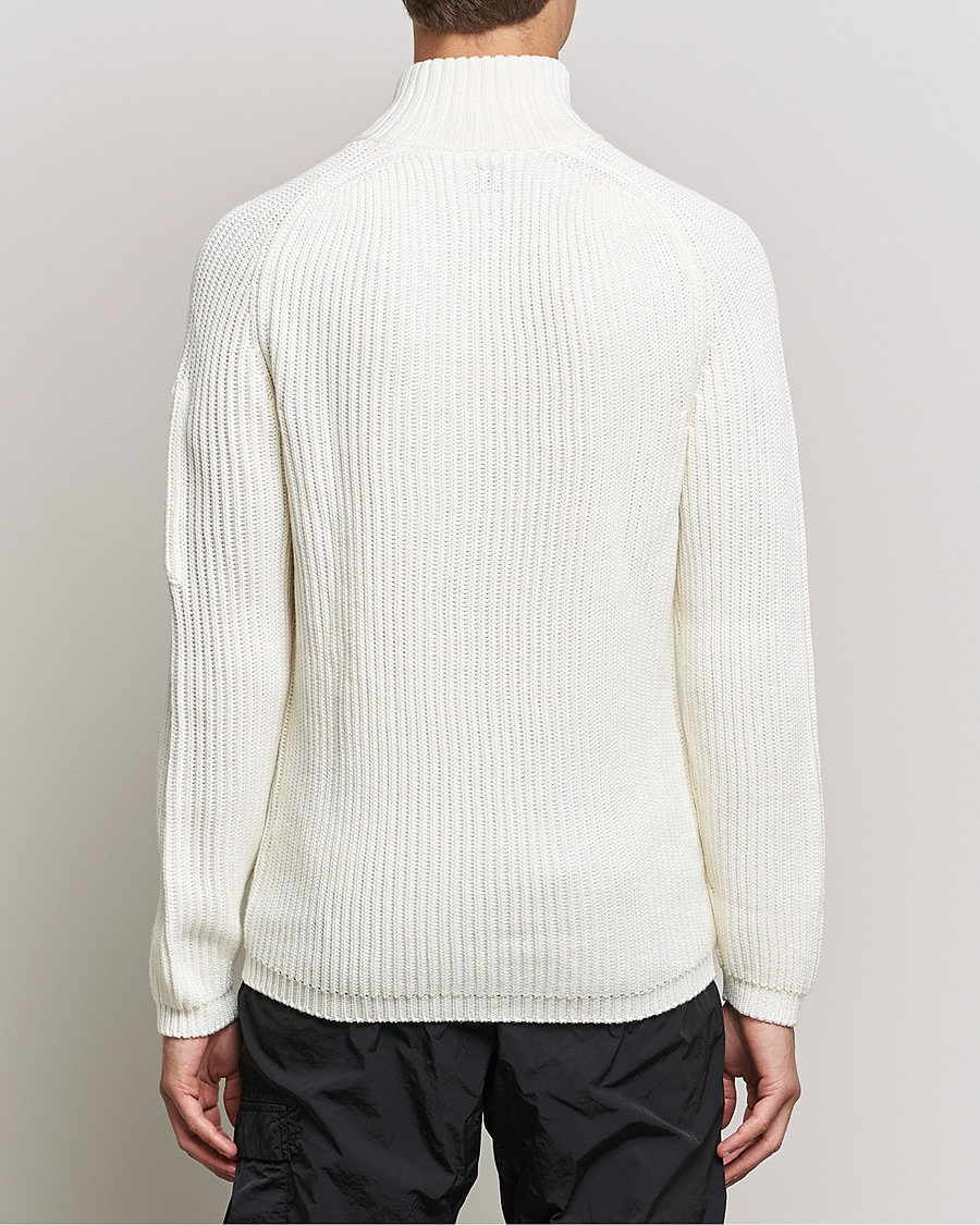 Mies | Puserot | C.P. Company | Merino Wool Full Zip Lens Cardigan White