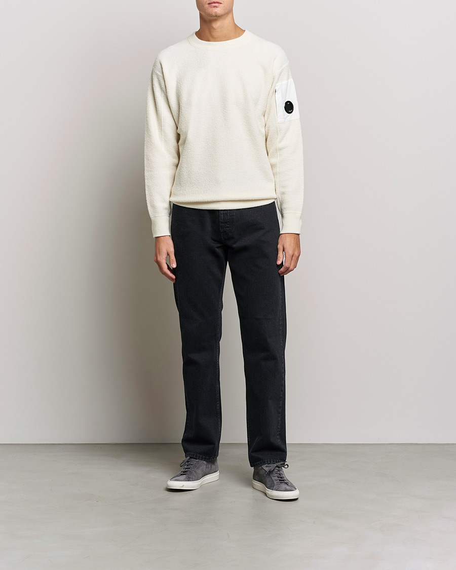 Mies | Puserot | C.P. Company | Structured Lambswool Lens Roundneck White