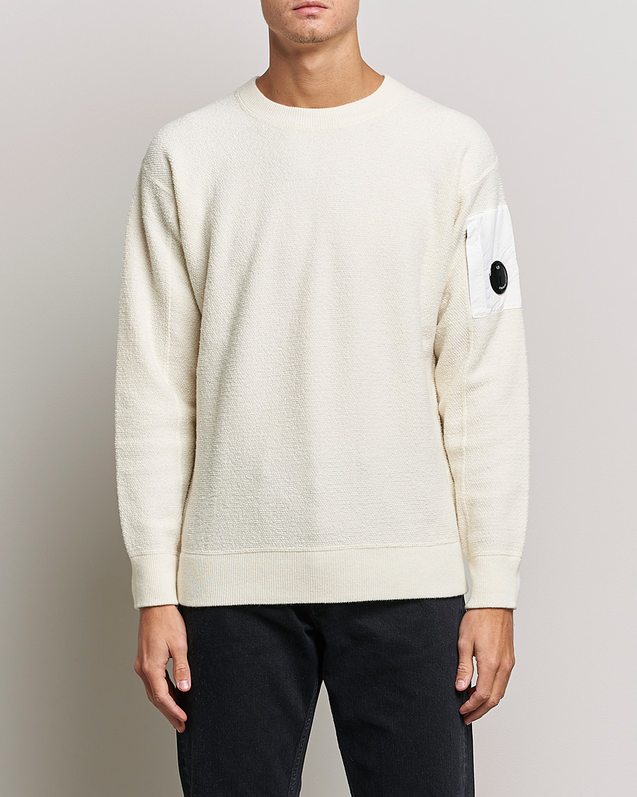 Mies | Puserot | C.P. Company | Structured Lambswool Lens Roundneck White