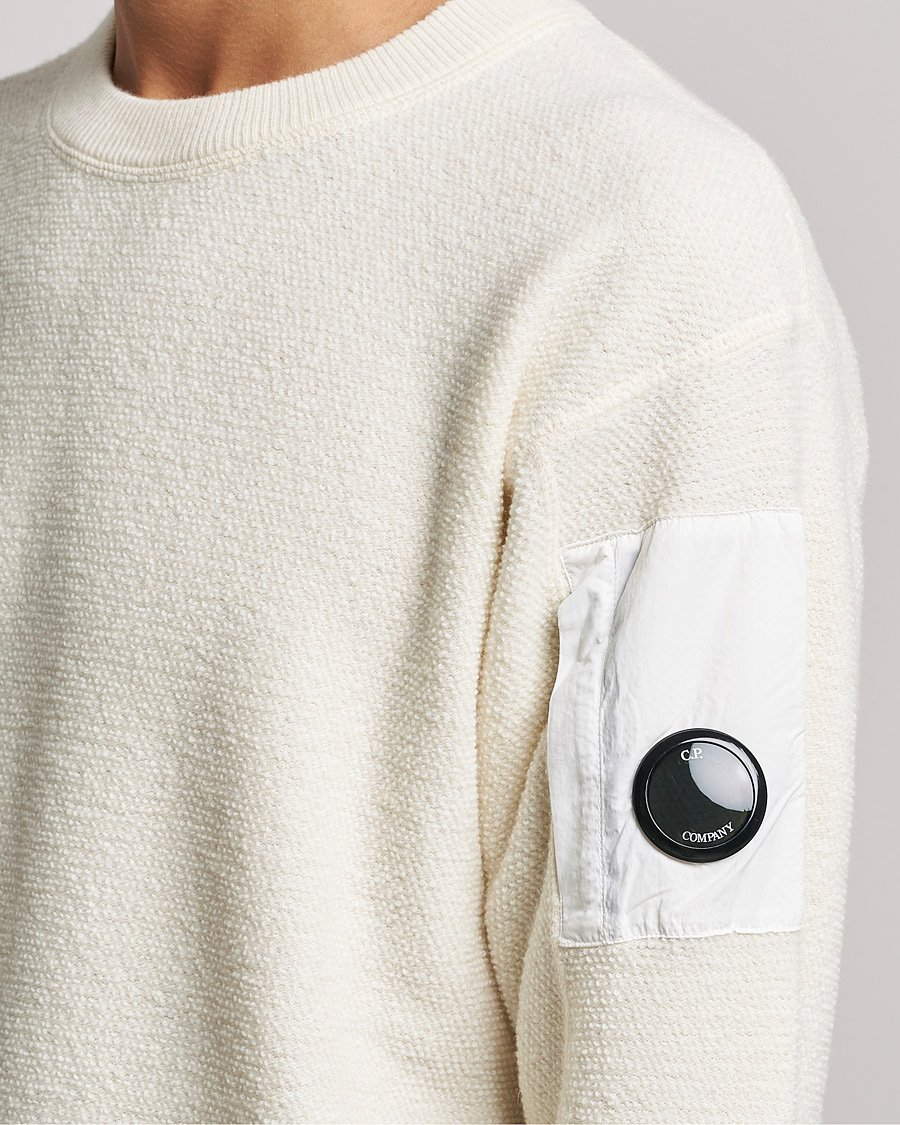 Mies | Puserot | C.P. Company | Structured Lambswool Lens Roundneck White