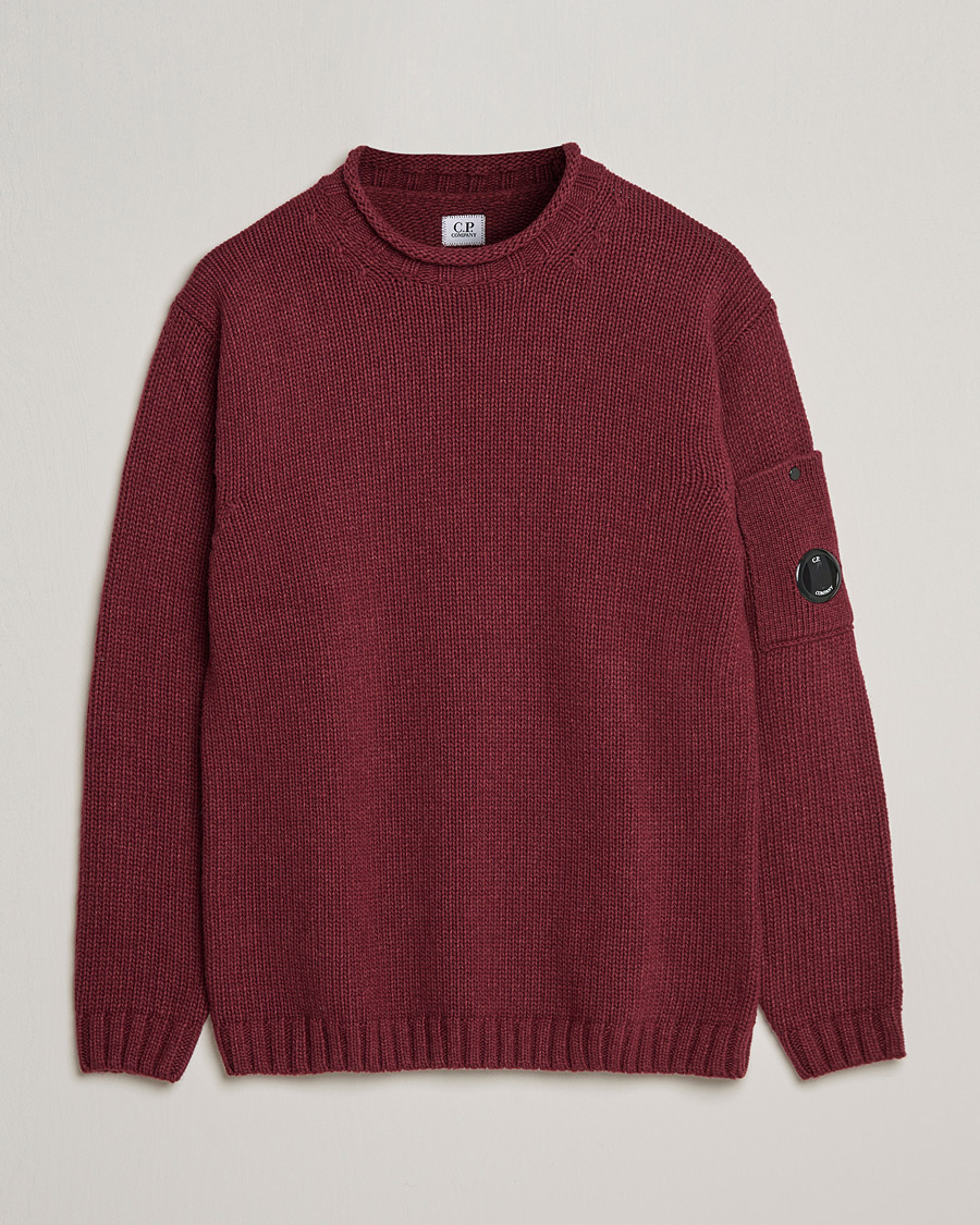 Mies | Puserot | C.P. Company | Lambswool Lens Roundneck Bordeaux
