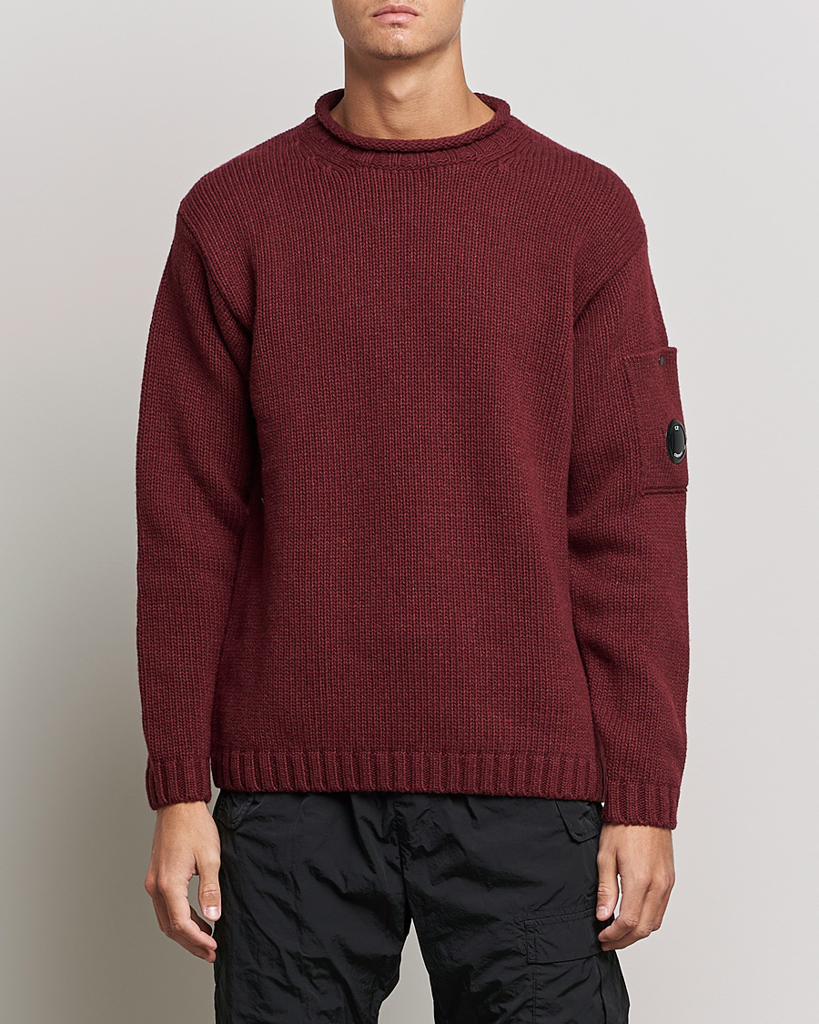 Mies | Puserot | C.P. Company | Lambswool Lens Roundneck Bordeaux