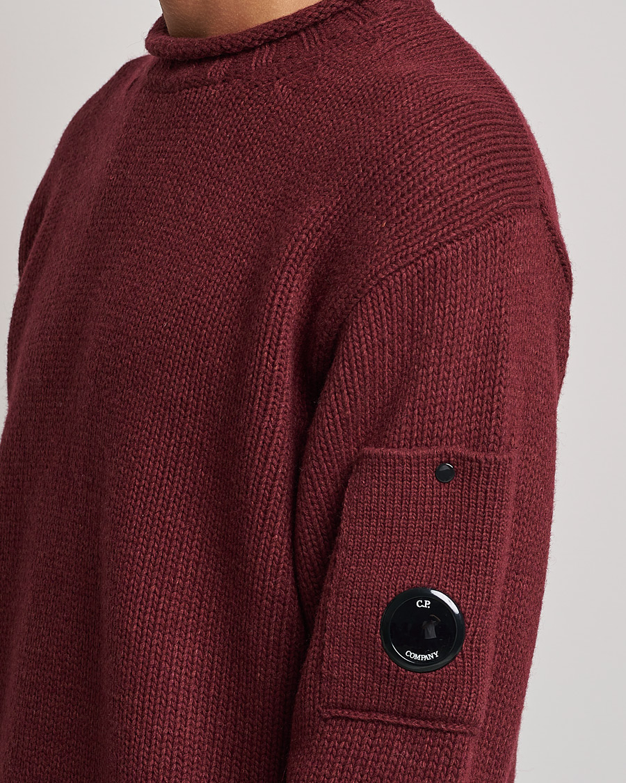 Mies | Puserot | C.P. Company | Lambswool Lens Roundneck Bordeaux