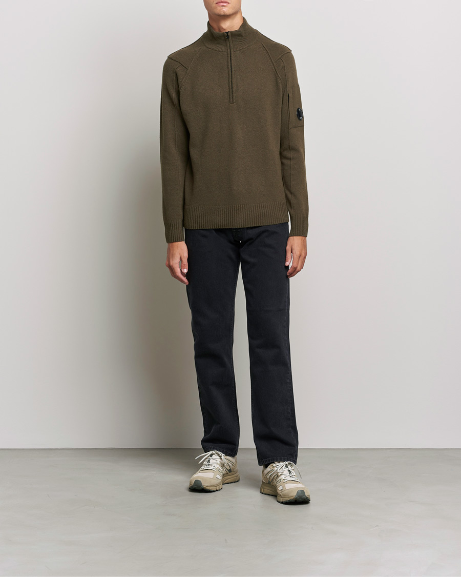 Mies | Puserot | C.P. Company | Lambswool Lens Half Zip Ivy Green