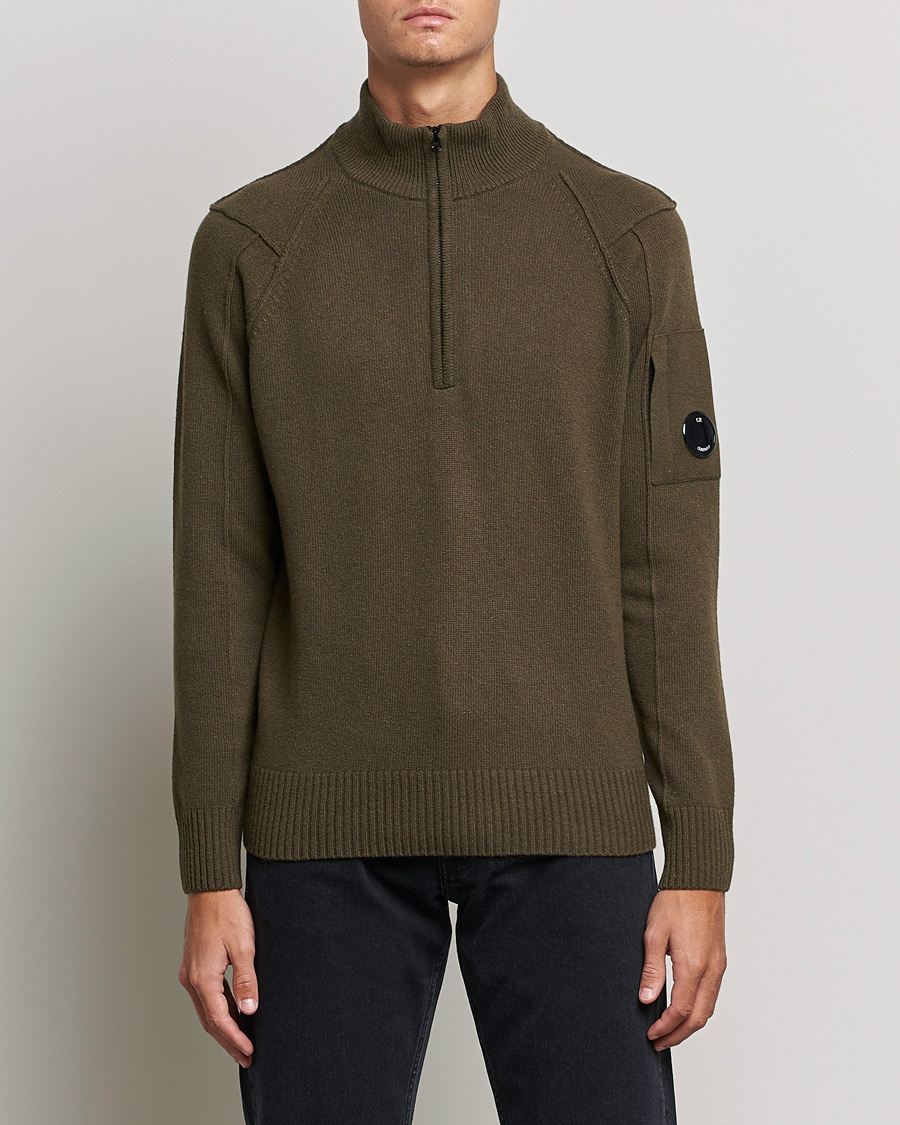 Mies | Puserot | C.P. Company | Lambswool Lens Half Zip Ivy Green