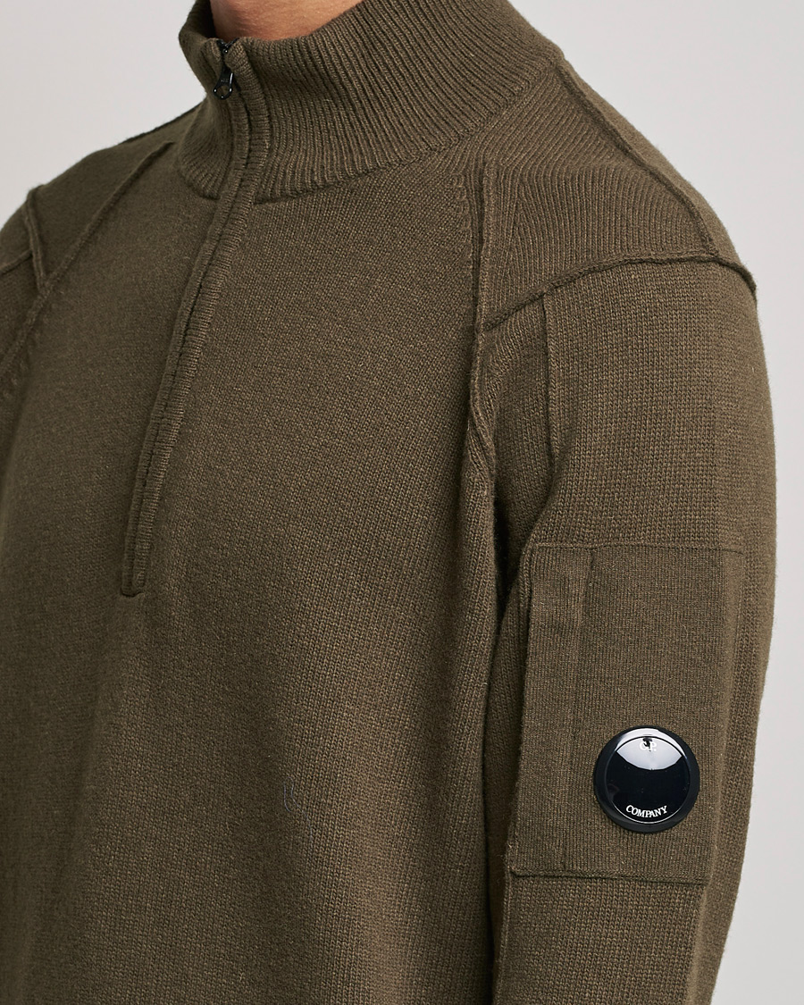 Mies | Puserot | C.P. Company | Lambswool Lens Half Zip Ivy Green