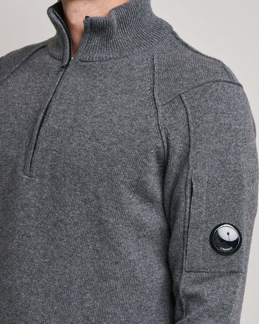 Mies | Puserot | C.P. Company | Lambswool Lens Half Zip Grey Marl