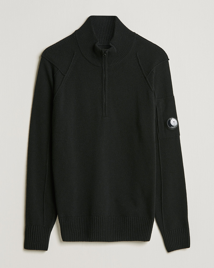 Mies | Puserot | C.P. Company | Lambswool Lens Half Zip Black