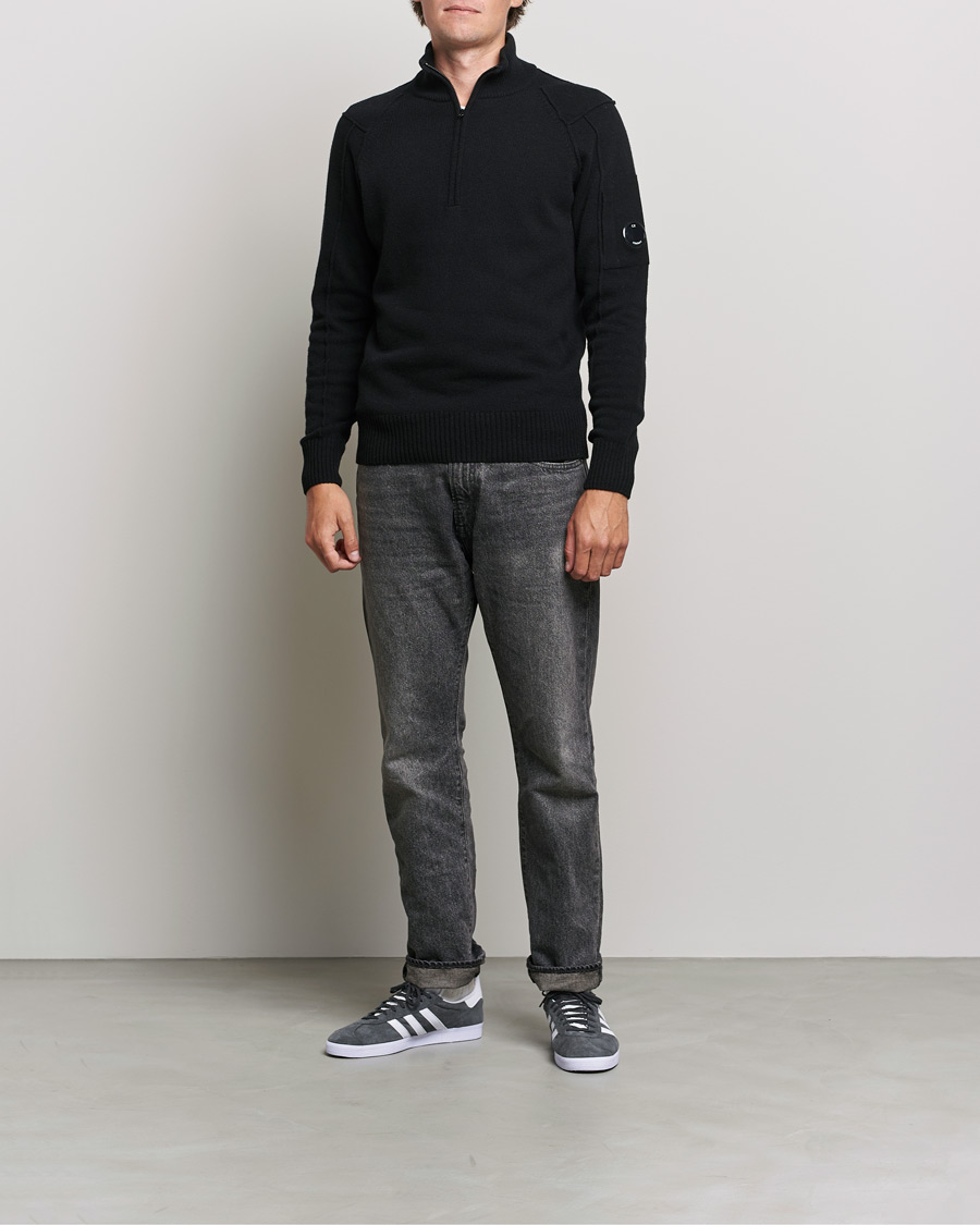 Mies | Puserot | C.P. Company | Lambswool Lens Half Zip Black