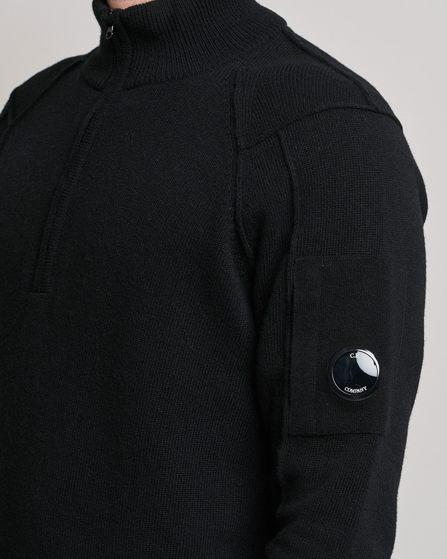 Mies | Puserot | C.P. Company | Lambswool Lens Half Zip Black