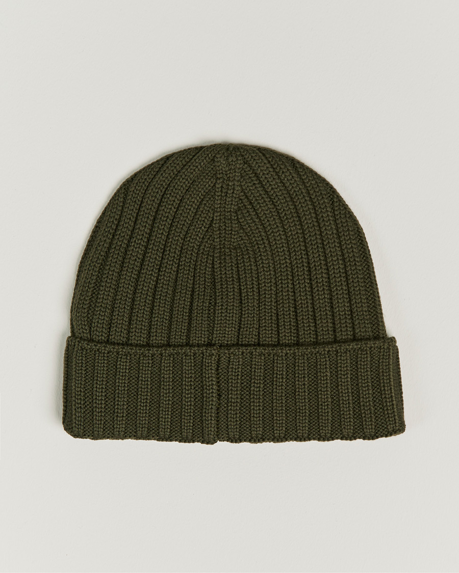 Mies | C.P. Company Knitted Merino Logo Beanie Dark Green | C.P. Company | Knitted Merino Logo Beanie Dark Green