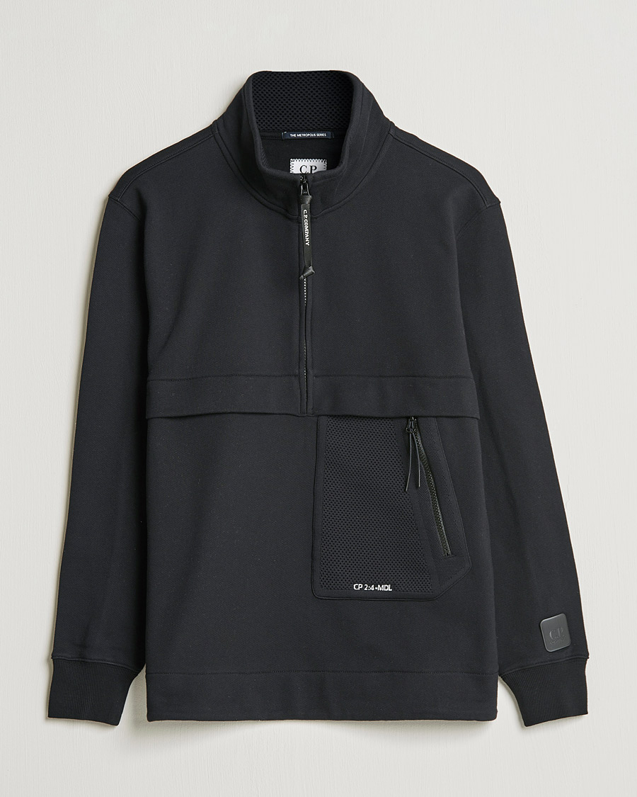 Mies | Puserot | C.P. Company | Metropolis Diagonal Raised Fleece Half Zip Black